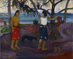 I Raro Te Oviri (Under the Pandanus) by Paul Gauguin