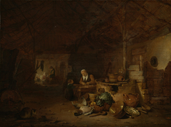 Interior of a barn by Egbert van der Poel