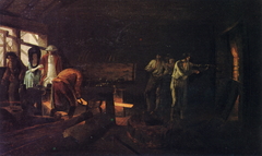 Interior of a splitting mill by Léonard Defrance