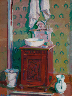 Interior with a washstand by Harold Gilman