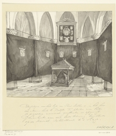 Katafalk voor het lijk van Willem I, prins van Oranje, in de Nieuwe Kerk te Delft, 1584 by Gerrit Lamberts