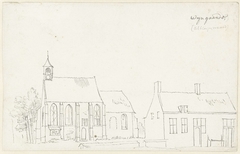 Kerk in het dorp Wijngaarden, Alblasserwaard by Cornelis Pronk