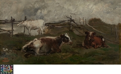 Koeien in de weide by Charles-François Daubigny