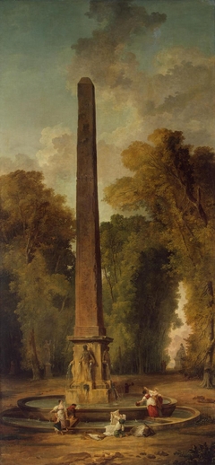 Landscape with an Obelisk by Hubert Robert