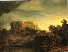 Landscape with castle by Rembrandt