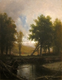 Landscape with Stream and Deer by Worthington Whittredge