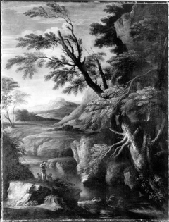 Landschaft mit Kriegern by Salvator Rosa