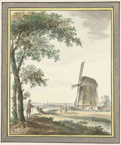 Landschap met molen by Dirk Kuipers