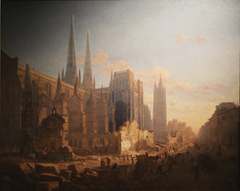 Le dégagement de la cathédrale Saint-André par la démolition du cloître et du mur gallo-romain by Léo Drouyn