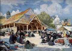 Le marché du Faouët by Henri Alphonse Barnoin