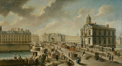 Le Pont-Neuf et la Pompe de la Samaritaine, vus du quai de la Mégisserie by Nicolas-Jean-Baptiste Raguenet