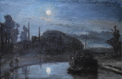 Le soir sur le canal by Johan Jongkind