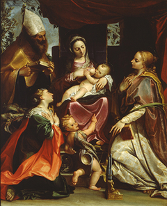 Madonna and Child with Saints by Agostino Carracci