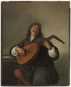 Man playing the lute by Jan Steen