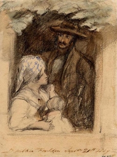 Man With Woman And Child At Window by Sir David Wilkie RA - Sir David Wilkie - ABDAG003542 by David Wilkie