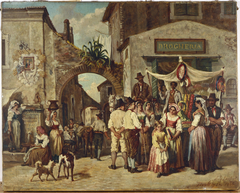 Marchands ambulants à Tivoli by Auguste Dutuit