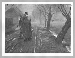 Maria + Josef on their way by Fritz von Uhde