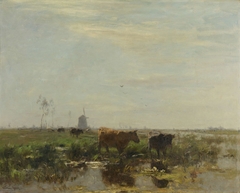 Meadow with Cows by the Water by Willem Maris