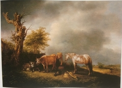 Milkmaid with Cows and a Horse by Isaac van Ostade