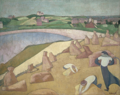 Moisson au bord de la mer by Émile Bernard