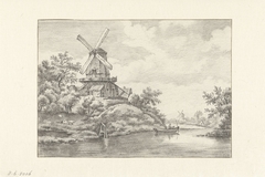 Molen op een stadswal by Gerrit Hulseboom