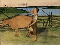 Morning Milking by Hugo Simberg