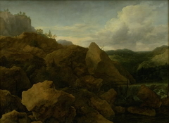 Mountain Landscape with Waterfall by Allaert van Everdingen