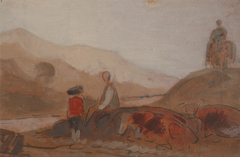 Mountainous Landscape with Figures by a Lake by Anonymous