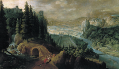 Mountainous Landscape with Venus and Adonis by Tobias Verhaecht