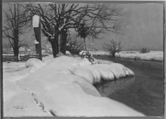 Mühlgraben im Winter by Leopold Otto Strützel