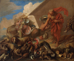 Noah mit den Tieren vor der Arche by Giovanni Benedetto Castiglione