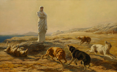 Palas Atenea y los perros del pastor by Briton Riviere