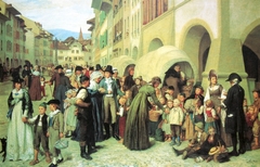 Pestalozzi et les orphelins unterwaldois à Morat by Albert Anker