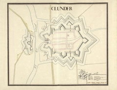 Plattegrond van Klundert, ca. 1701-1715 by Samuel Du Ry de Champdoré