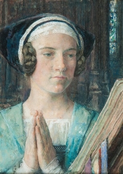 Portrait de femme en prière by Edgar Maxence