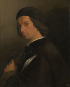 Portrait of a Man Holding a Glove by Attributed to Lorenzo Lotto