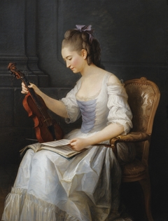 Portrait of a violinist by Anne Vallayer-Coster