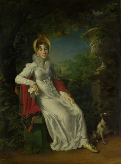 Portrait of Marie Caroline Ferdinande Louise de Naples, Wife of Charles Ferdinand, Duke de Berry, in the Park de Bagatelle in the Bois de Boulogne, Paris by François Gérard