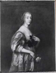 Portrait of Mary Stewart, Duchess of Richmond en Duchess of Lennox (1622–1685), voorheen Lady Mary Villiers by Anthony van Dyck