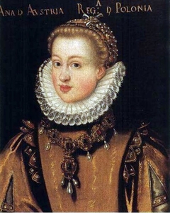 Portrait of Queen Anna of Austria (1573-1598). by Jan Szwankowski