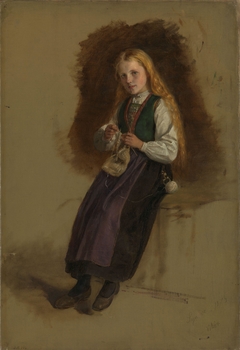 Portrait of Syneve Larsdatter from Vikør by Adolph Tidemand