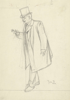 Portret van August Allebé by Johan Braakensiek