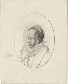 Portret van Christina Muller by Aegidius Sadeler