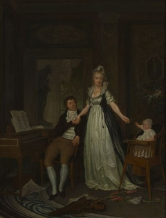 Portret van Erdwin Adrianus de Jongh (1777-1833) met Theodora Jordens (?-1807) en hun dochter Lucia by Nicolaes Muys