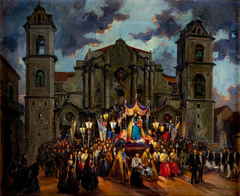 Procesión en la Habana - Procession in Havana by Manuel Mesa