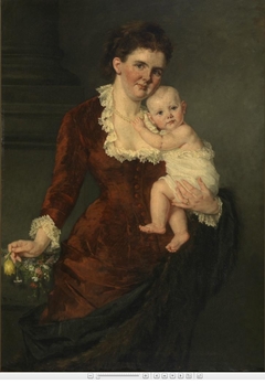 Queen Emma with Princess Wilhelmina on her arm by Thérèse Schwartze