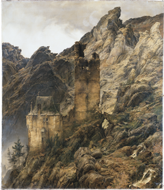 Rocky Landscape: Gorge with Ruins by Karl Friedrich Lessing