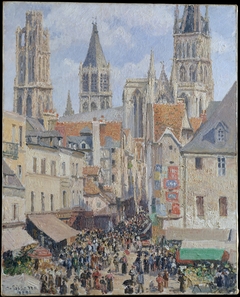 Rue de l'Épicerie, Rouen (Effect of Sunlight) by Camille Pissarro