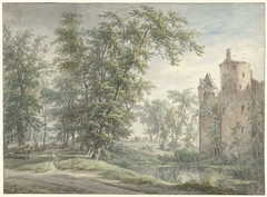 Ruïne van het Huis De Haer by Egbert van Drielst