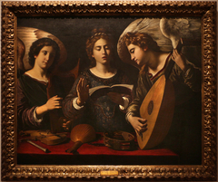 Saint Cecilia and two Angels Musicians by Antiveduto Grammatica